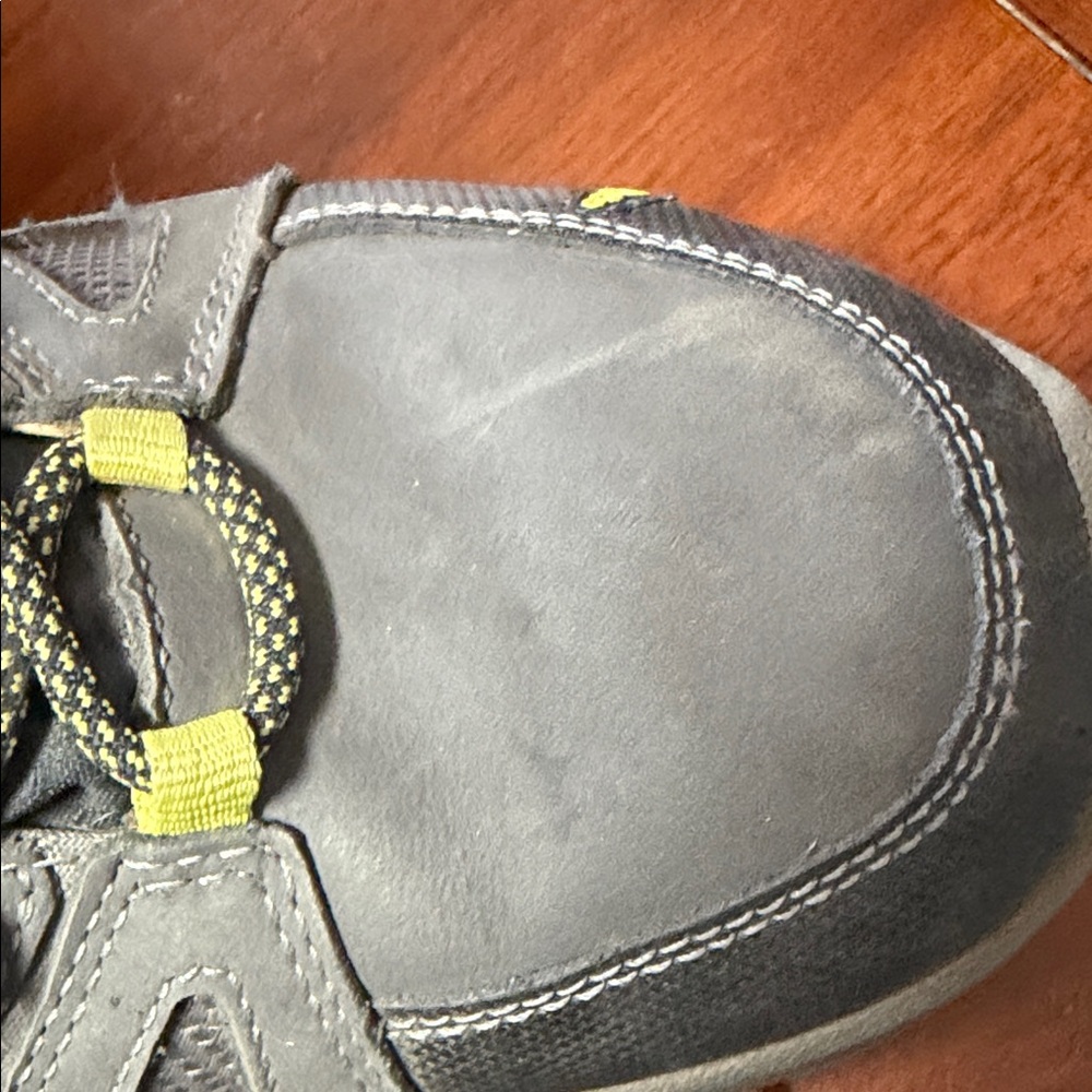 Ahnu Gray Hiking Boots with Teal and Yellow Accents - Picture 13 of 16